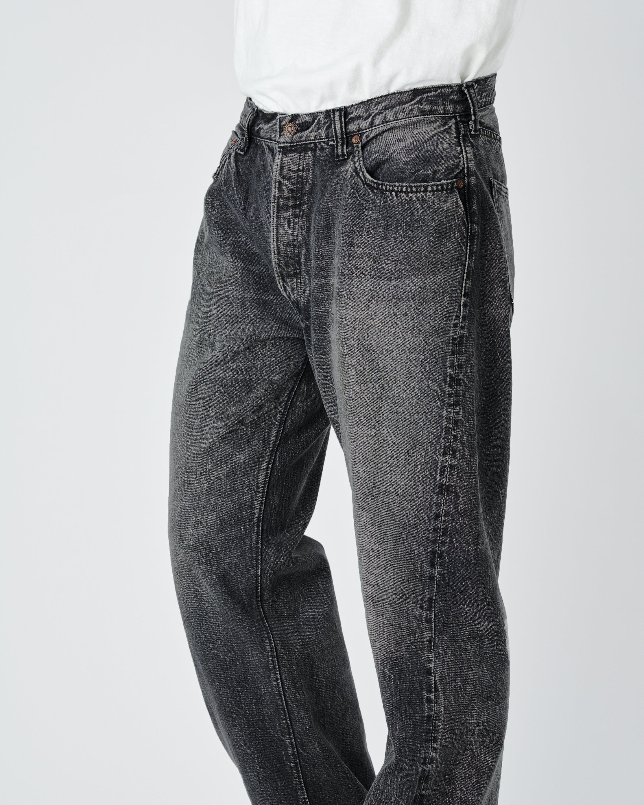 0105BKHW - Wide Black Denim Dartford - - Image 3