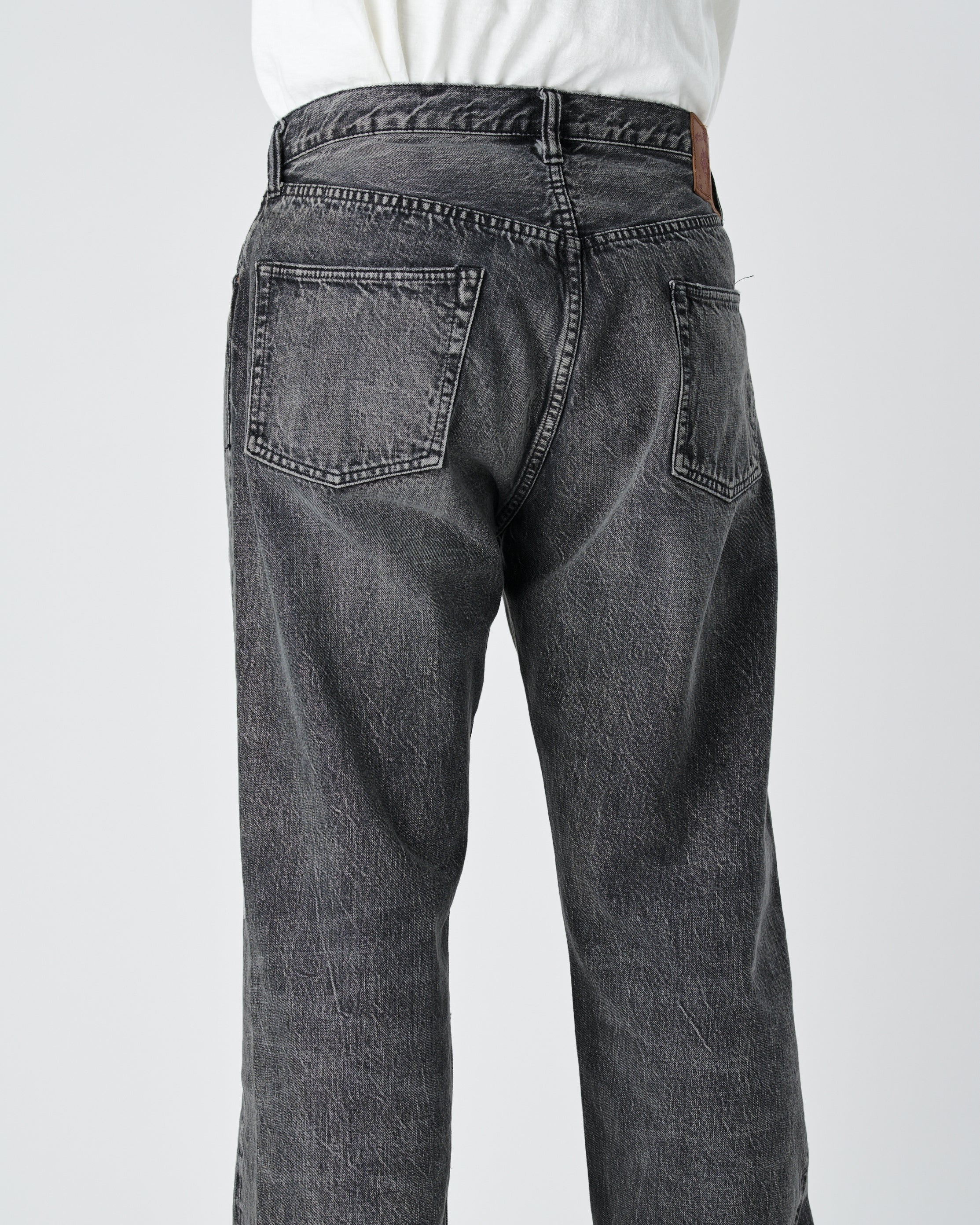 0105BKHW - Wide Black Denim Dartford - - Image 5