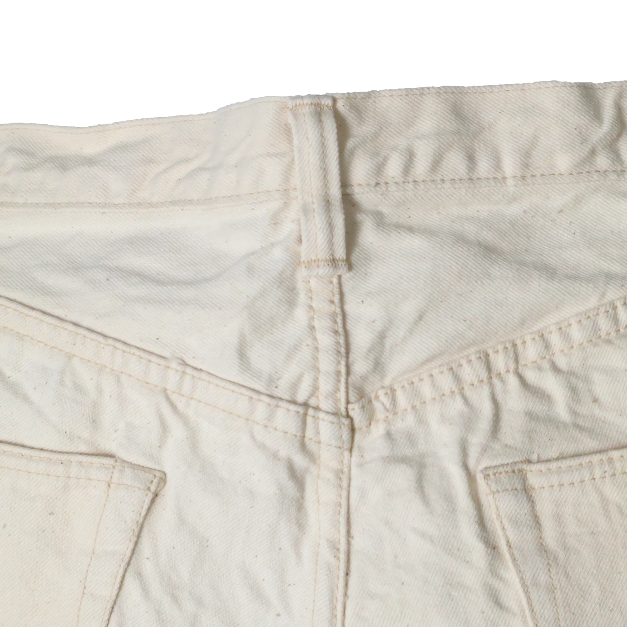 1904EC-25 - 5 Pocket Ecru Denim Shorts - - Image 3