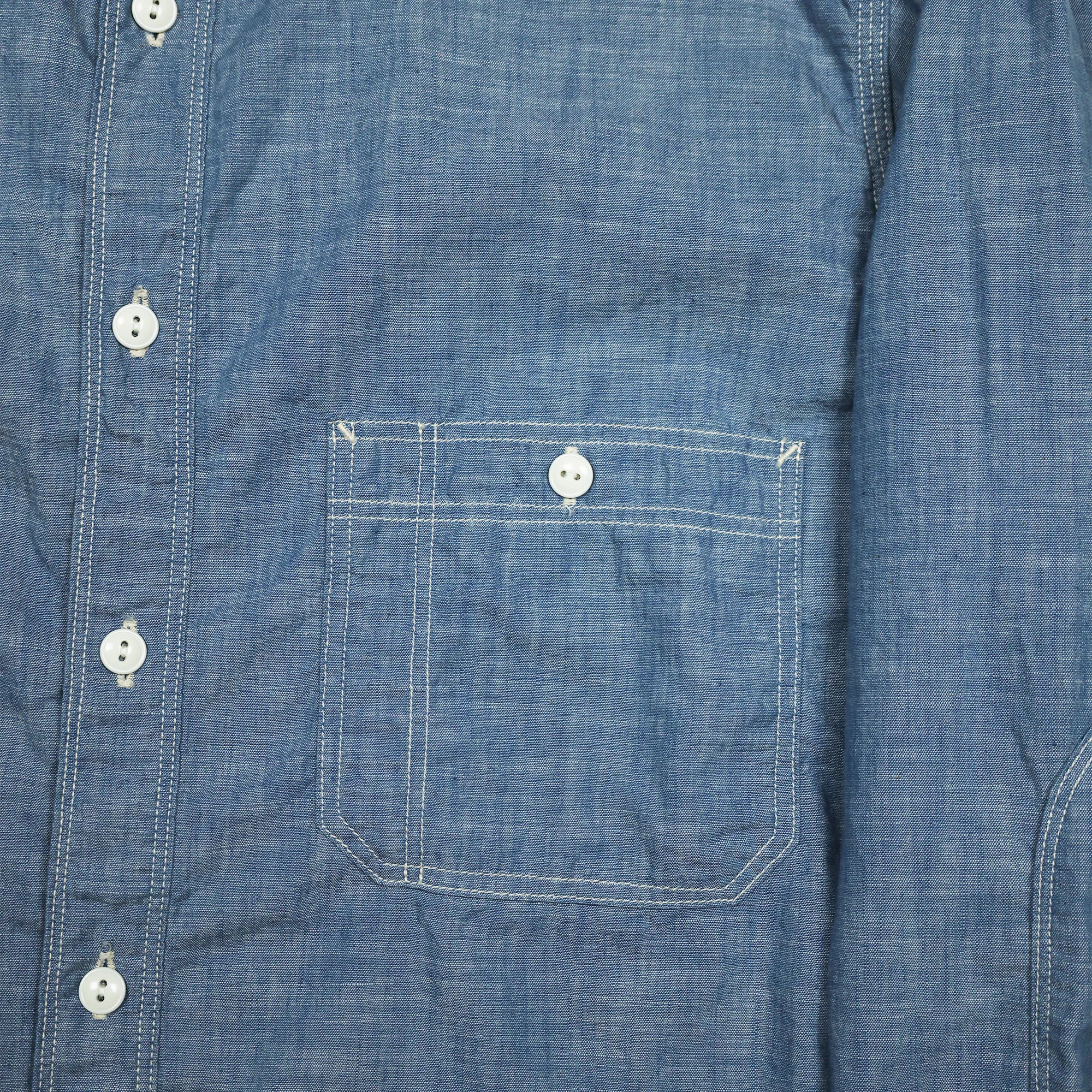 4090-1 - 30s Triple Stitch Chambray Shirt - - Image 4