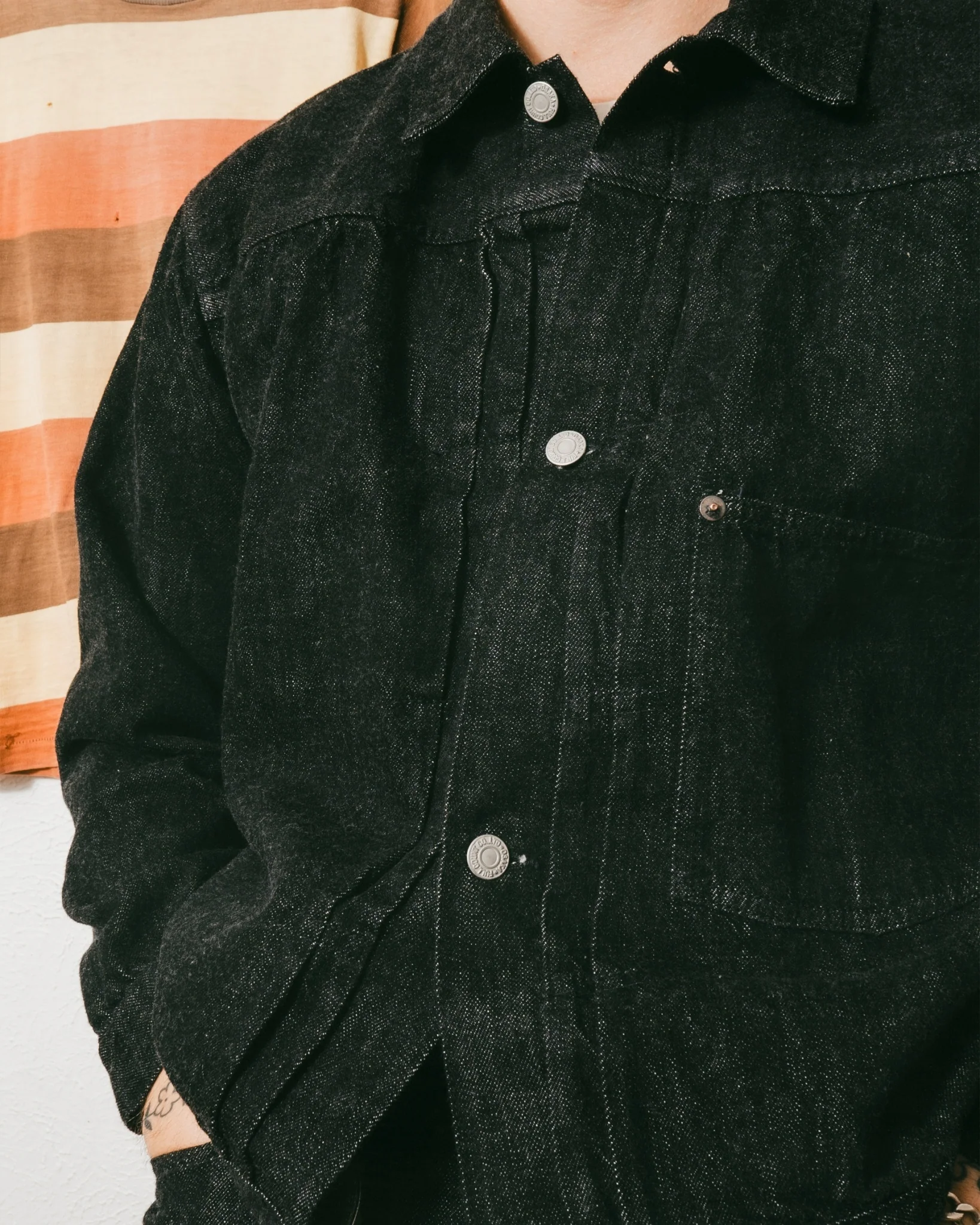 S2107BKSS-BIG - WW2 Type 1 Black Denim Jacket (Super Smooth) Limited Item - Image 12